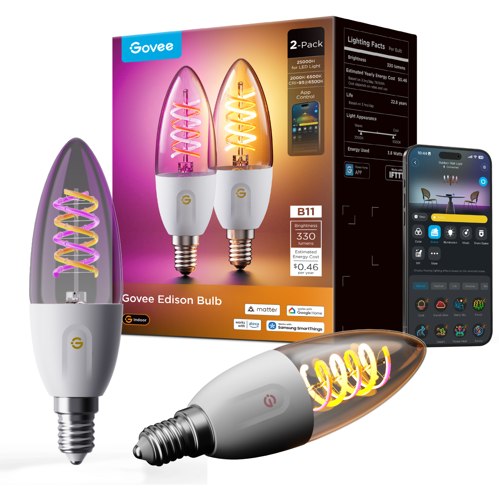 Govee E12 Smart Edison Candle Bulb B11 330lm