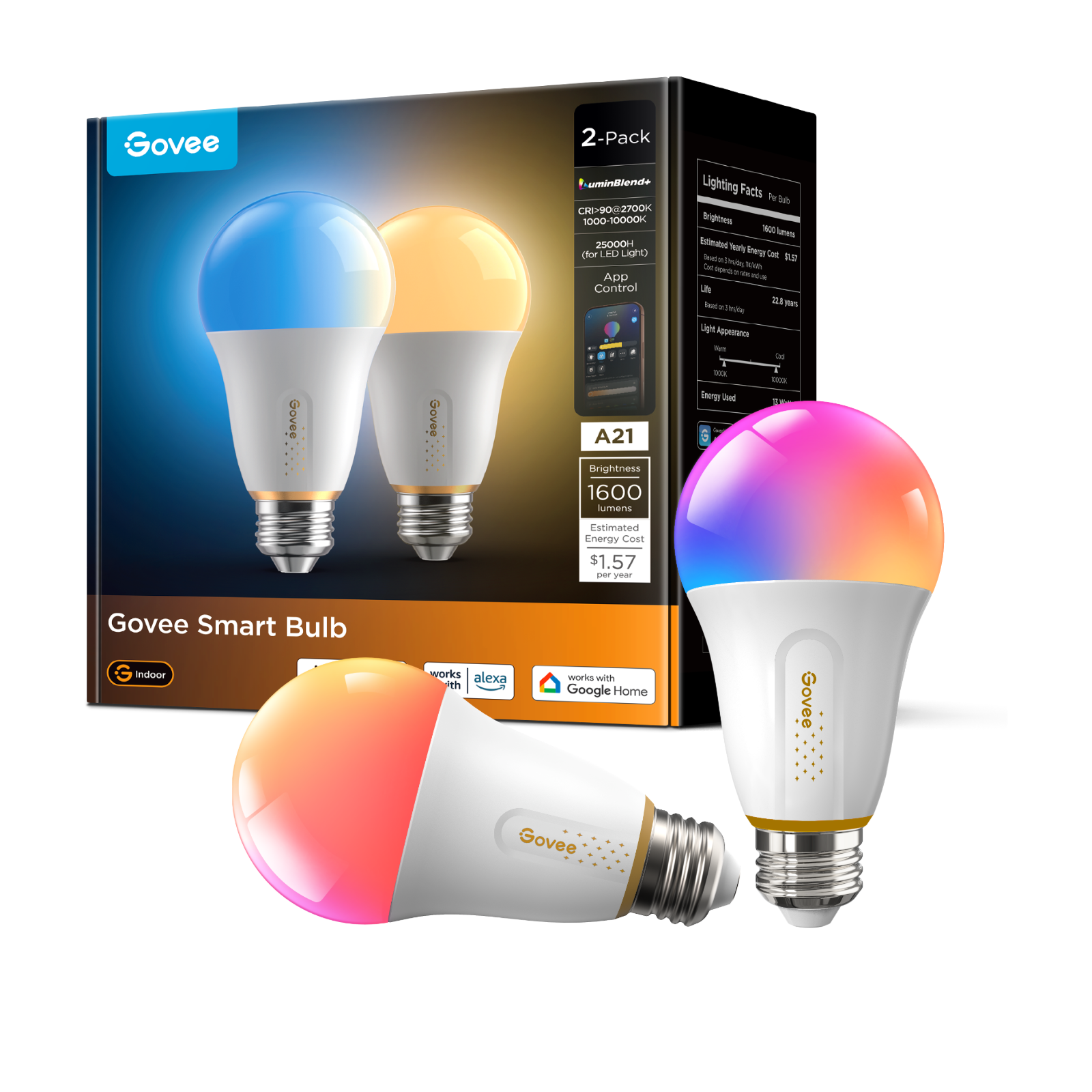 Govee A21 Smart LED Light Bulb E26 1600lm