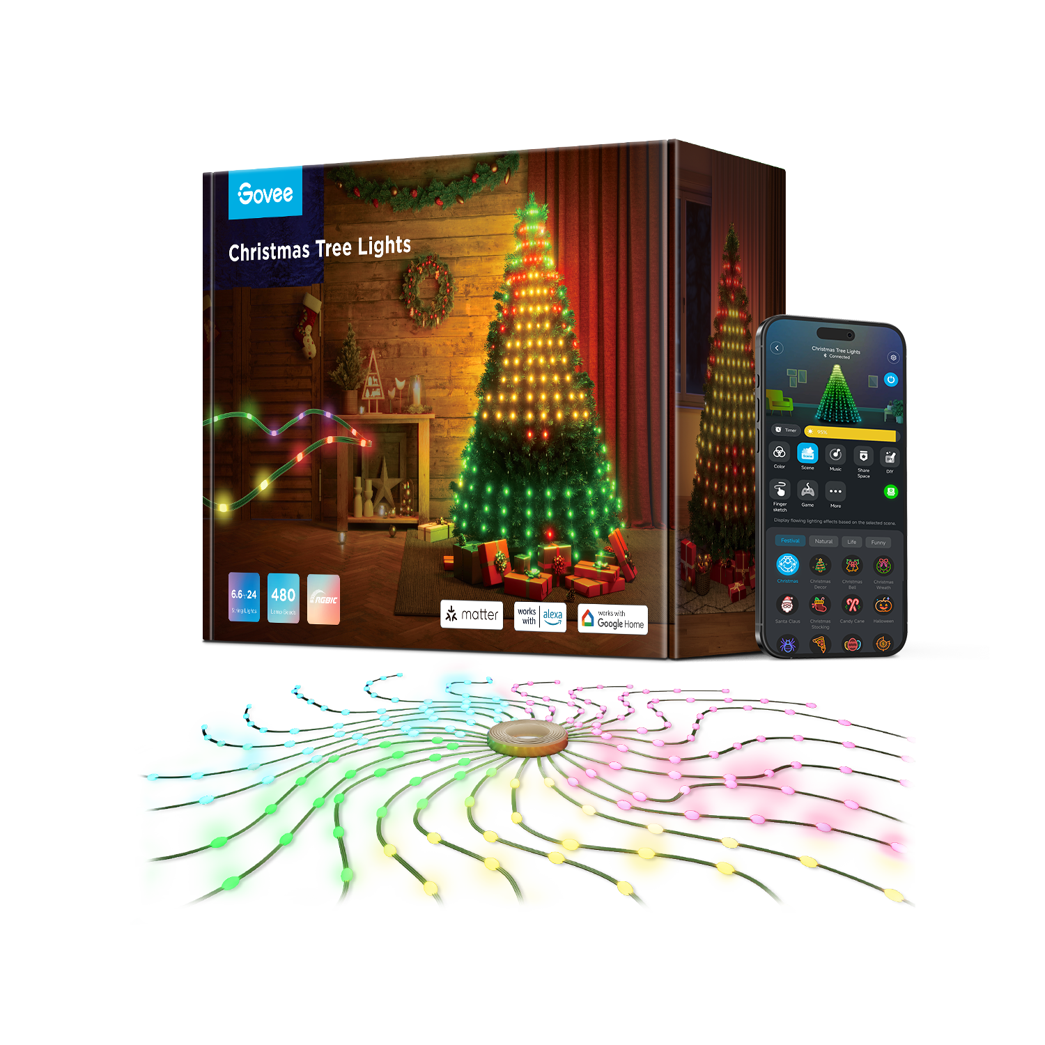 Refurbished Govee Christmas Tree Lights